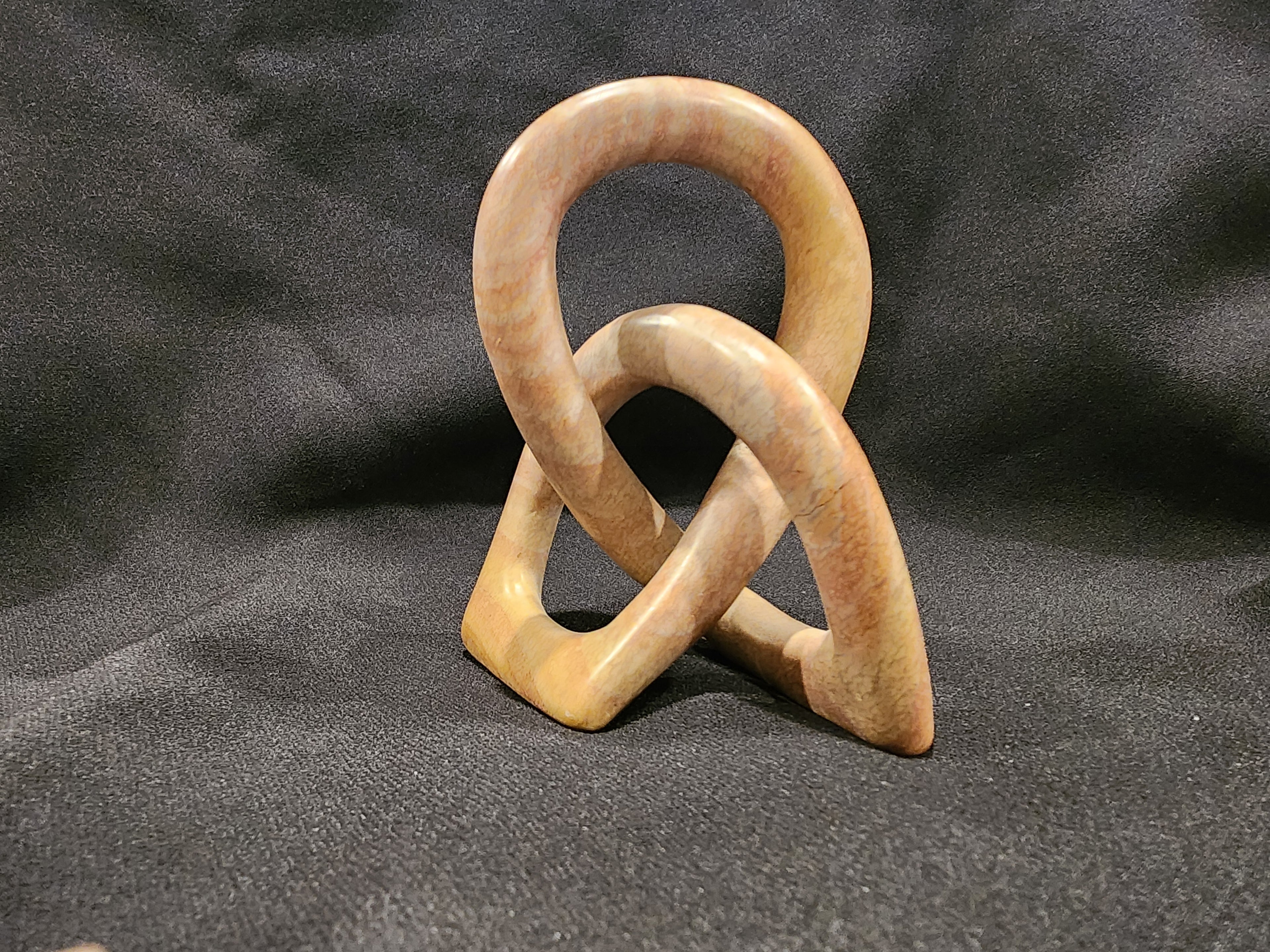 Soapstone Hand carved Knot of Eternity
