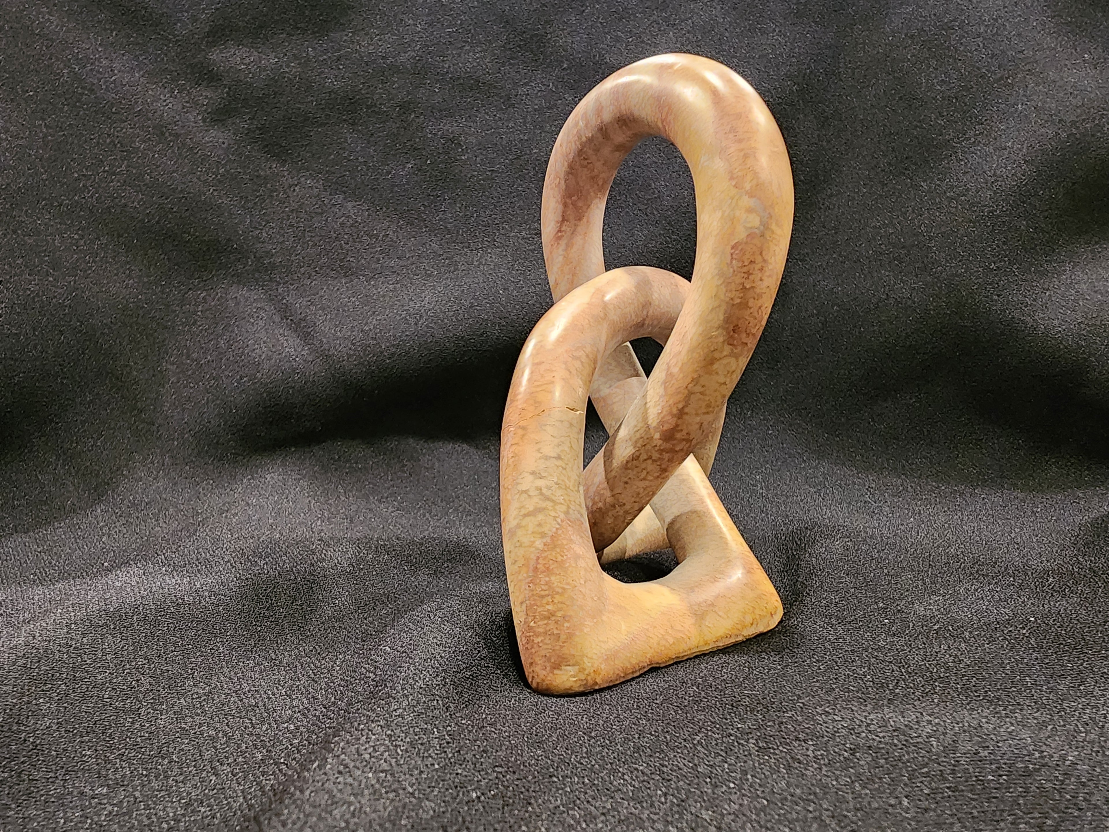 Soapstone Hand carved Knot of Eternity