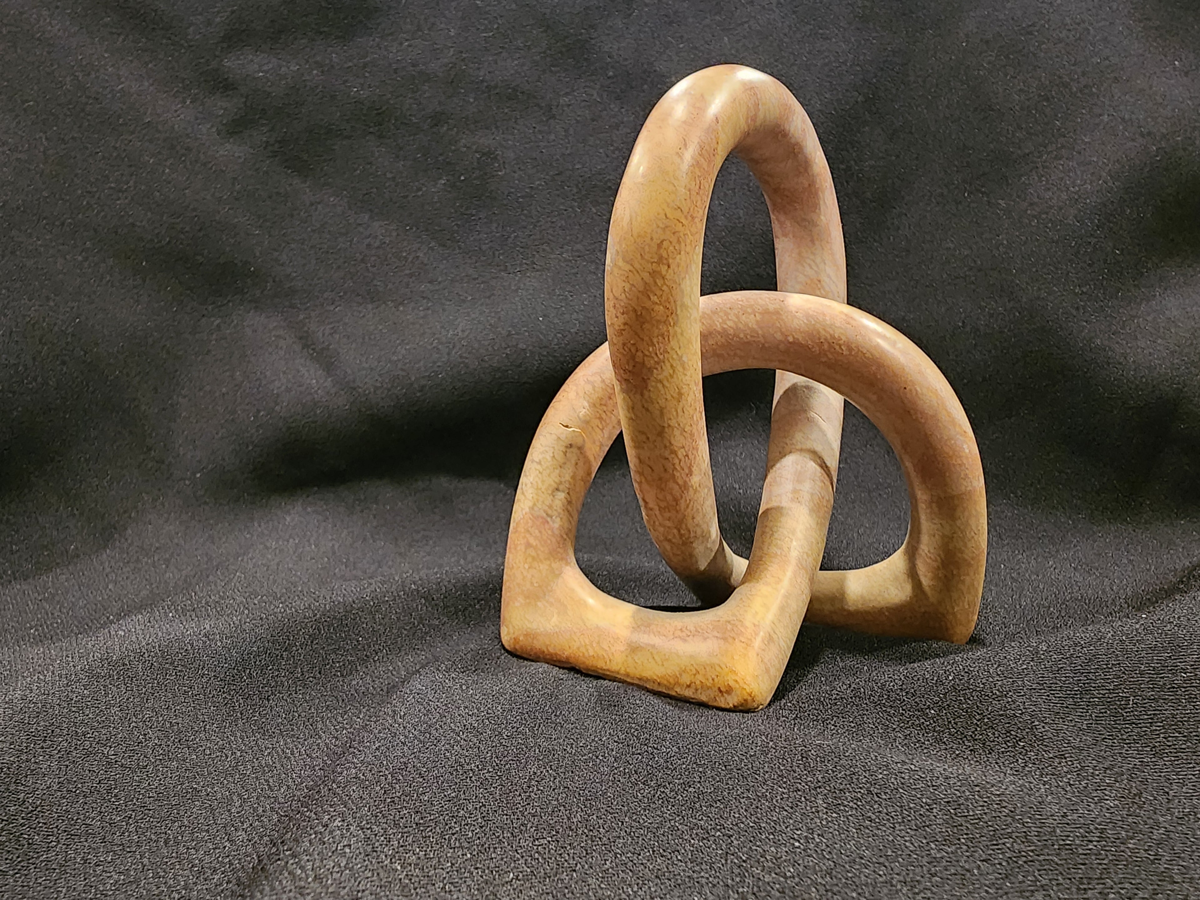 Soapstone Hand carved Knot of Eternity