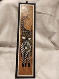 Giraffe and zebra in Art work