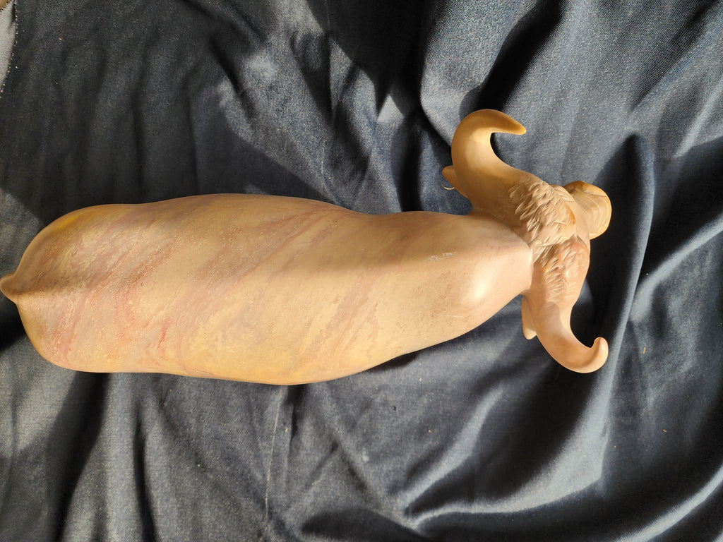 African Buffalo Hand Carved from Stone