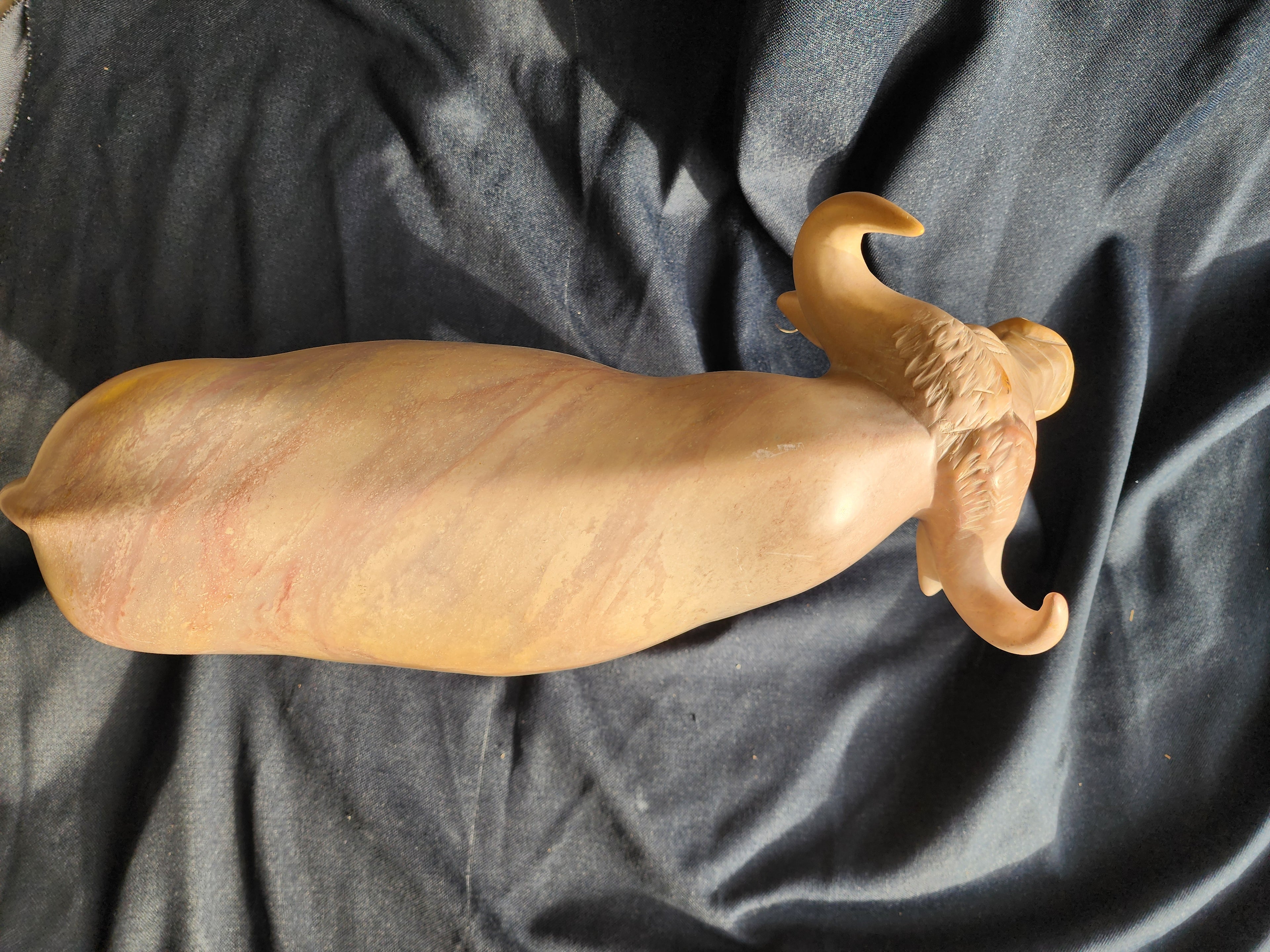 African Buffalo Hand Carved from Stone